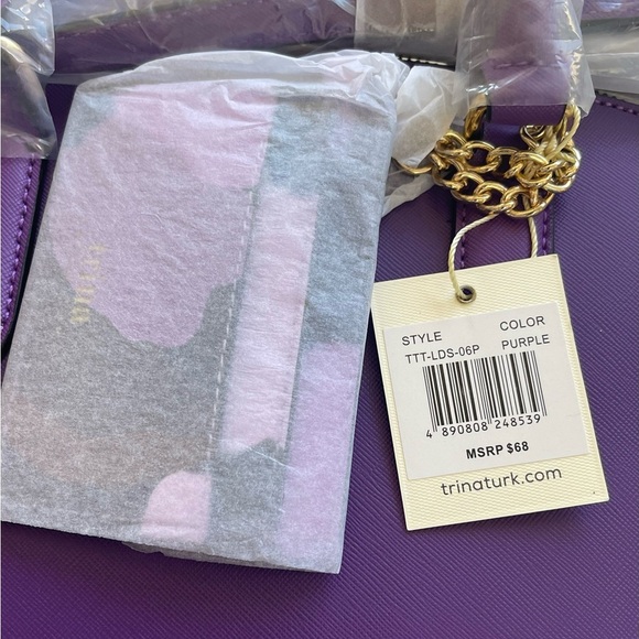 Trina Turk Plum Wildflower Crossbody Tote With  Straps and Card Holder NWT - Picture 8 of 13